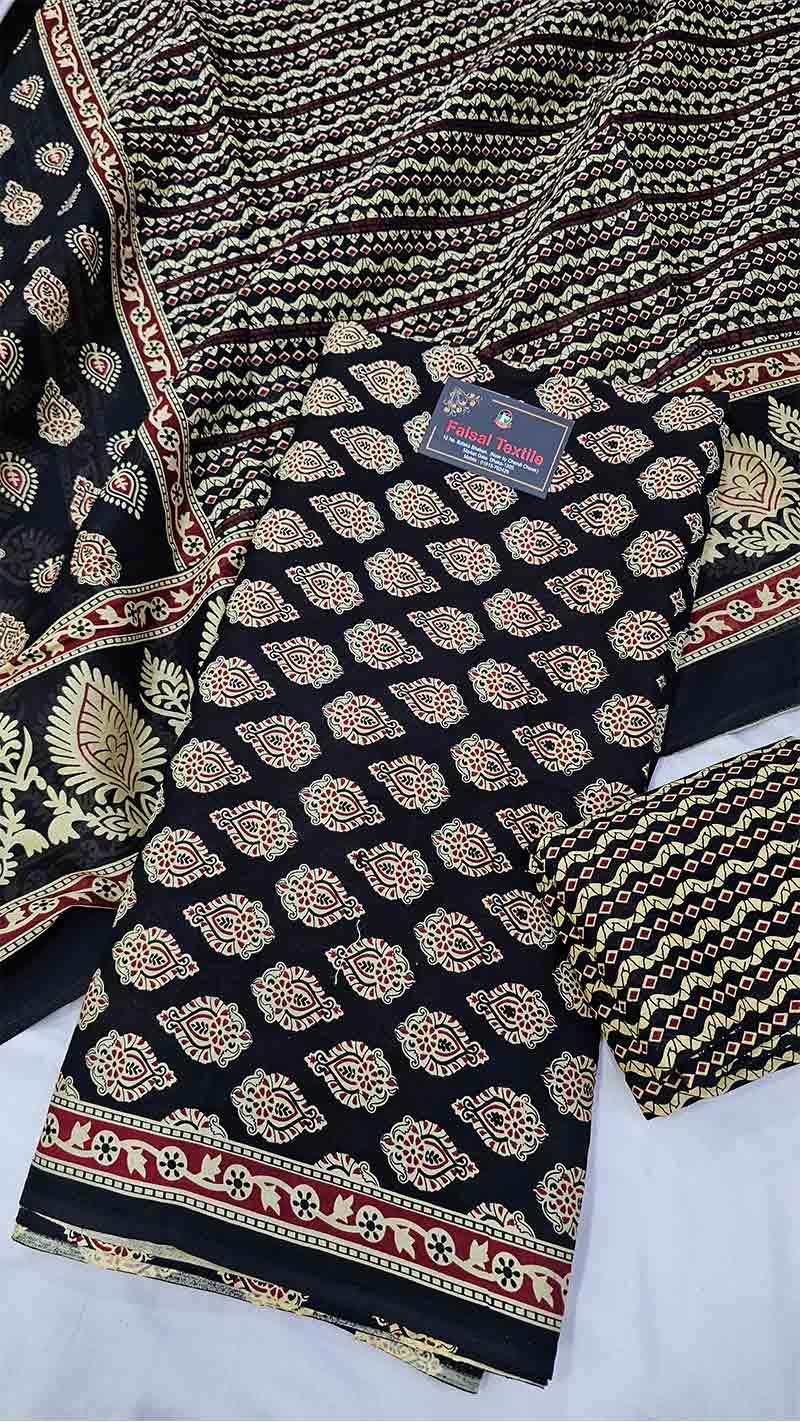 Unstitch Kalamkari Three Piece-2104D