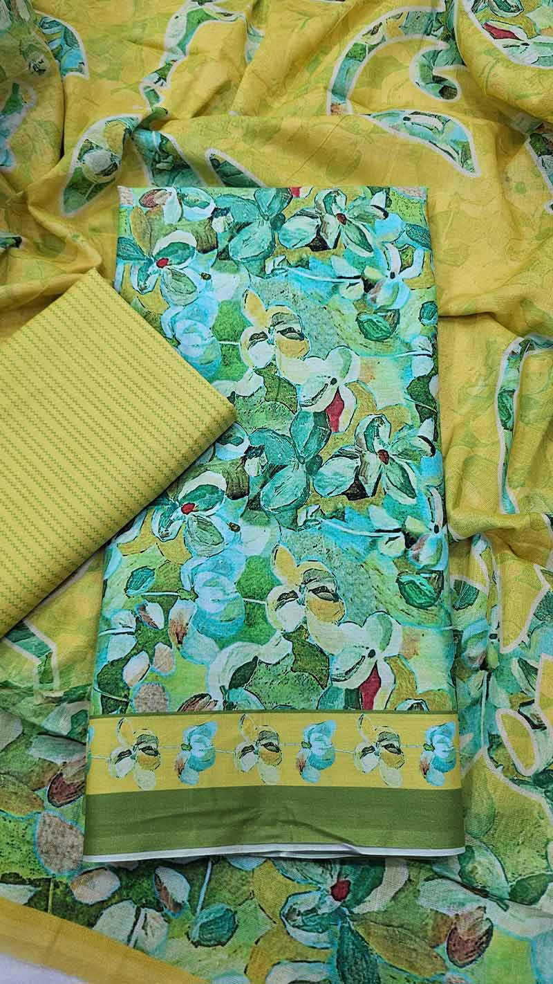 Unstitched comfortable ganga printed 3pis 7892A