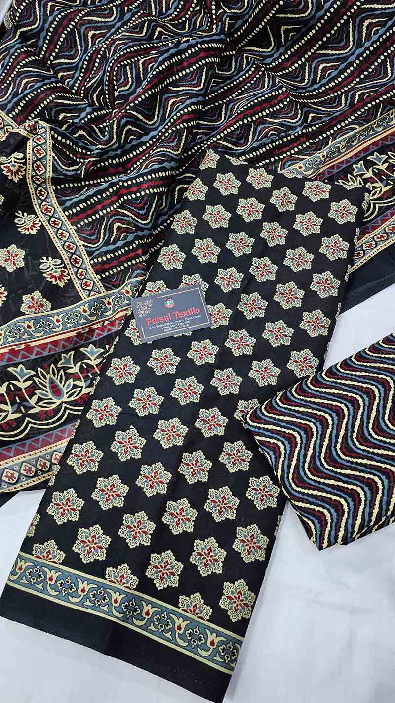 Unstitch Kalamkari Three Piece-2104C