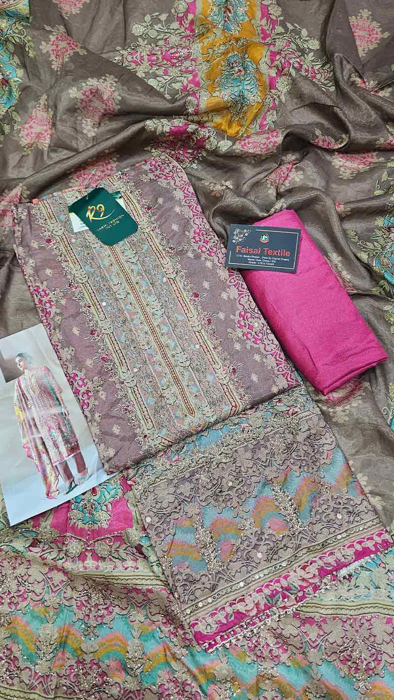 Rakhi silk comfortable three piece 5537